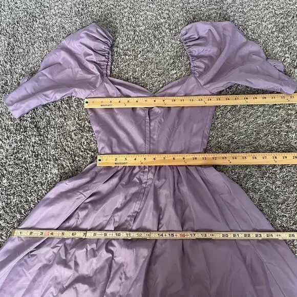 Vintage Maxi Dress Size 6 Purple Puff Sleeve A Line Princess Formal Prom 80s - Picture 13 of 16